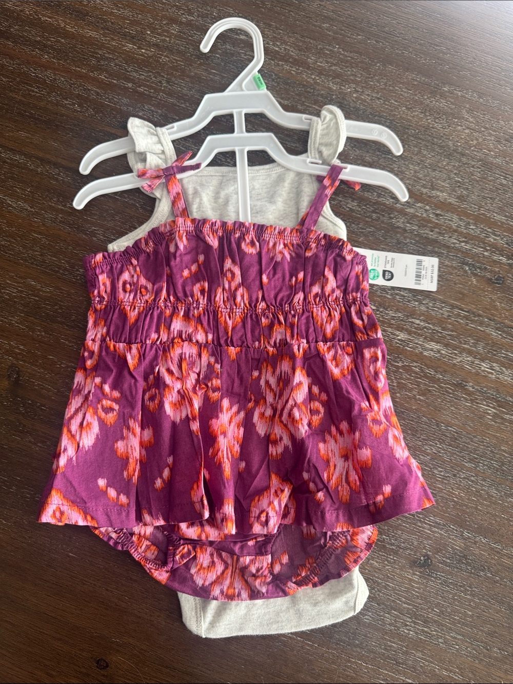 Carter’s Purple Floral Smocked Tank with Bodysuit set